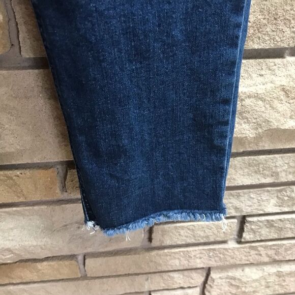 Democracy Ab Solution Straight Leg Jeans Dark Wash raw hem Rainbow thread 6 - Picture 5 of 12